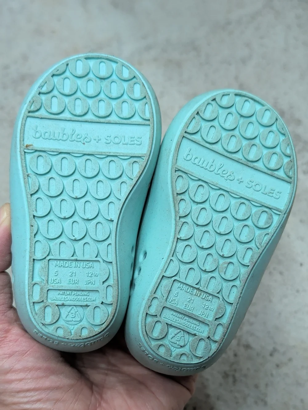 baubles + soles Kaia jelly Baby Blue Pink Heart Flats
